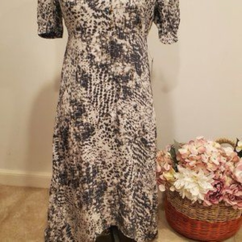 Express Animal Print High Low Dress
